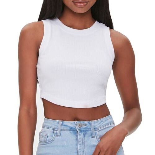 Women’s Front Twist Sports Crop Top Gym Fitness Tank Top Breathable Denim Fabric Yoga Running Singlet Available Wholesale