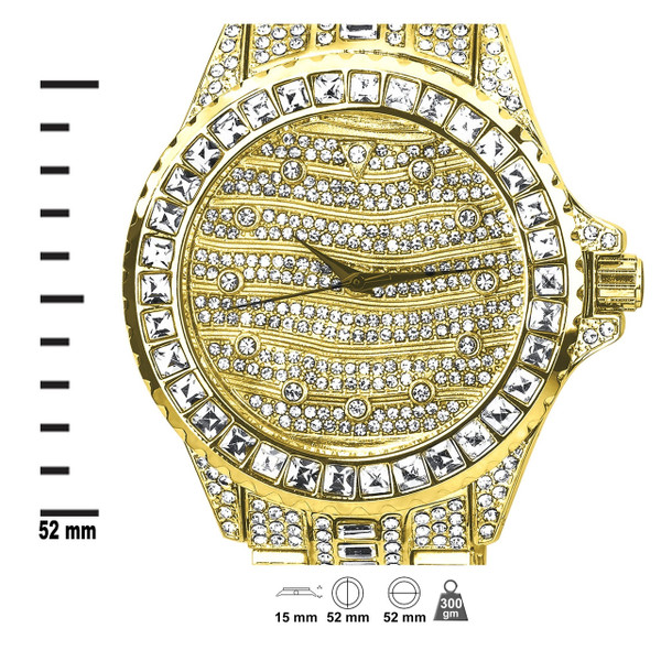 MONARCH Bling Master Luxury Watch Set – Stylish Iced-Out Timepiece with Matching Bracelet for Men