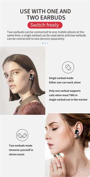 TWS Wireless Bluetooth 5.0 Headphones with Mic and Charging Case – Sport, Workout, Gaming, Music Earbuds