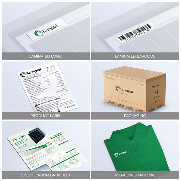 Sunpal Full Black HJT Solar Panels 430W-450W High Efficiency N-Type Module Reasonable Price EU Warehouse