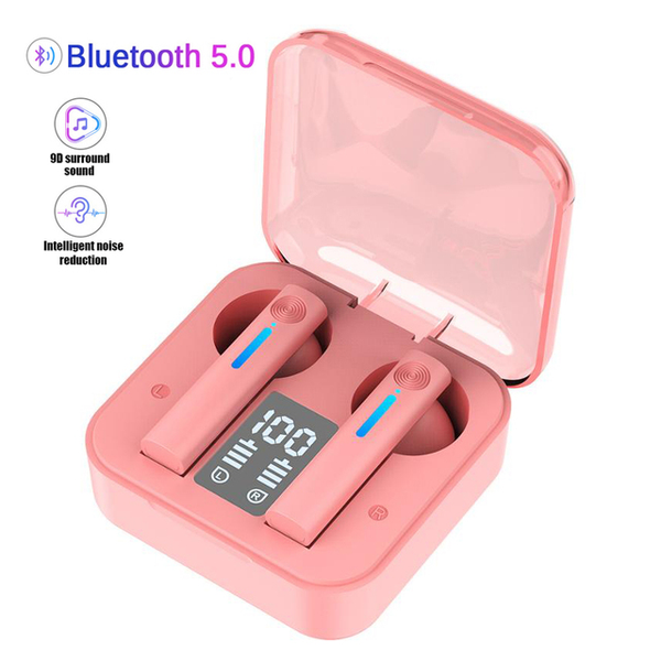 Bluetooth TWS LED Wireless Earphones with Microphone – True Wireless Stereo Headphones for Music & Calls