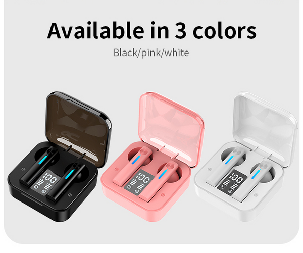 Portable Bluetooth TWS LED Earbuds – Wireless Headphones for Music, Calls & Workouts
