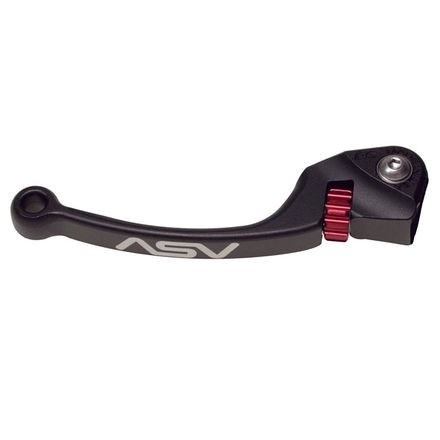 ASV C6 Series Shorty Clutch Lever, Black, Red Dial