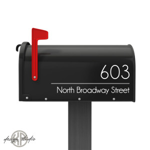 Modern Address Mailbox Decal (MB-CHAM-LR)