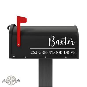 Mailbox Name and Address Vinyl Decal (MB-HHAGTH-LR)