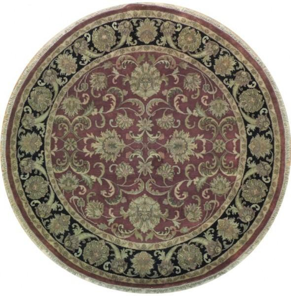 Harooni Rugs - Exotic 8x8 Authentic Handmade Round Agra Rug - India Harooni Rugs - Exotic 8x8 Authentic Handmade Round Agra Rug - India