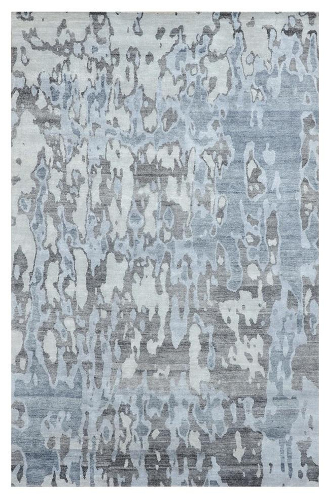 9 X 12 Modern Handmade Silky Abstract Rug 4 9 X 12 Modern Handmade Silky Abstract Rug 4