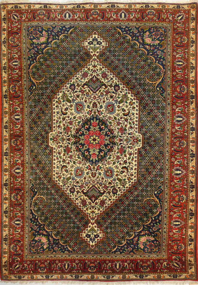 6'9" x 10'7" Botanical Garden Design Persian Bakhtiari Rug