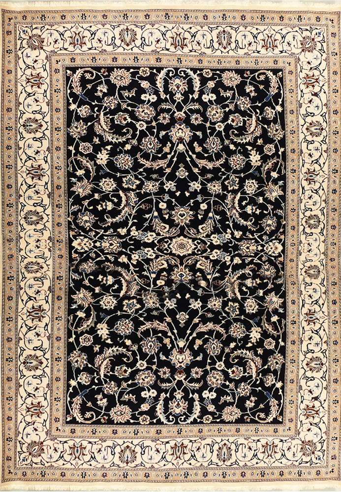 Full view of the luxurious 8'1 x 11'3 Persian Nain rug Full view of the luxurious 8'1 x 11'3 Persian Nain rug
