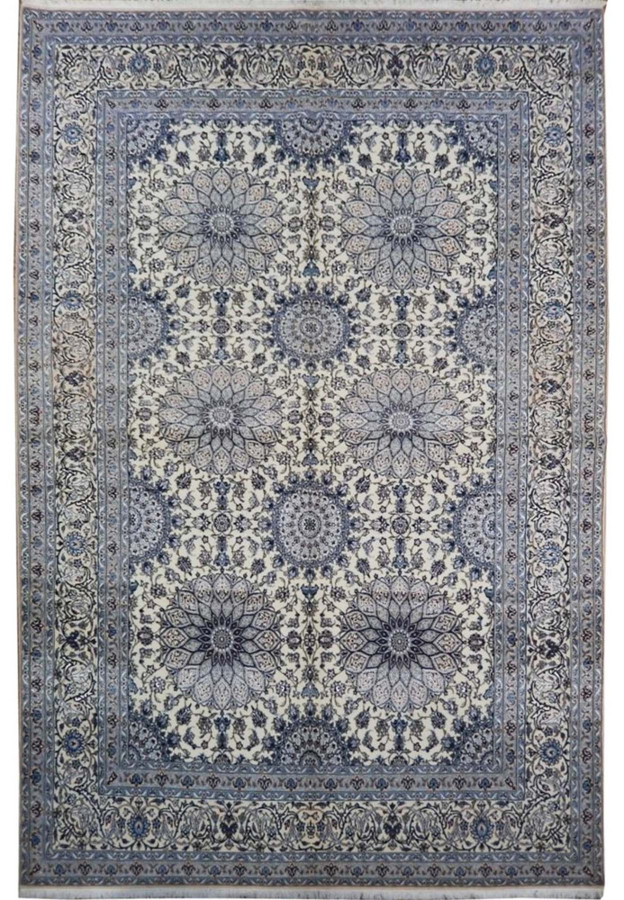 7 x 11 Persian Nain Habibian Wool & Silk 6 LAA Rug | Signed by Chief Weaver