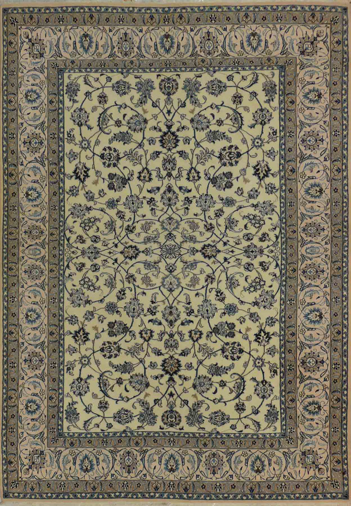 7 x 10 All-Over Design Persian Nain 9LAA Wool & Silk Rug 7 x 10 All-Over Design Persian Nain 9LAA Wool & Silk Rug