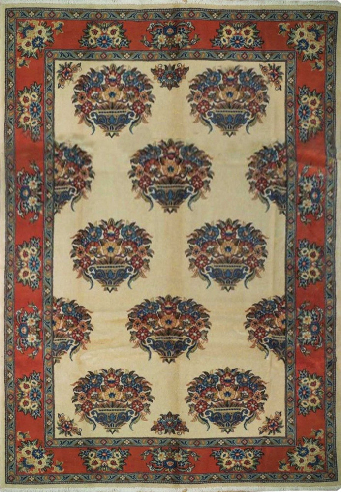 7 x 10 Botanical Persian Sarough Rug 7 x 10 Botanical Persian Sarough Rug