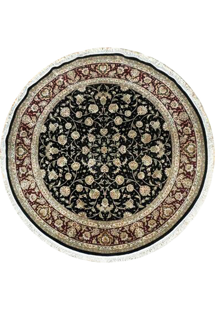 6 x 6 Oriental Tabriz Round Rug Wool & Silk 6 x 6 Oriental Tabriz Round Rug Wool & Silk