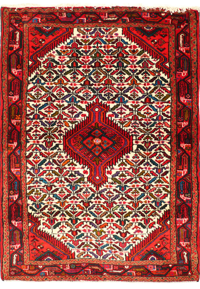 3'3 X 4'6 Persian Hamedan Rug 3'3 X 4'6 Persian Hamedan Rug
