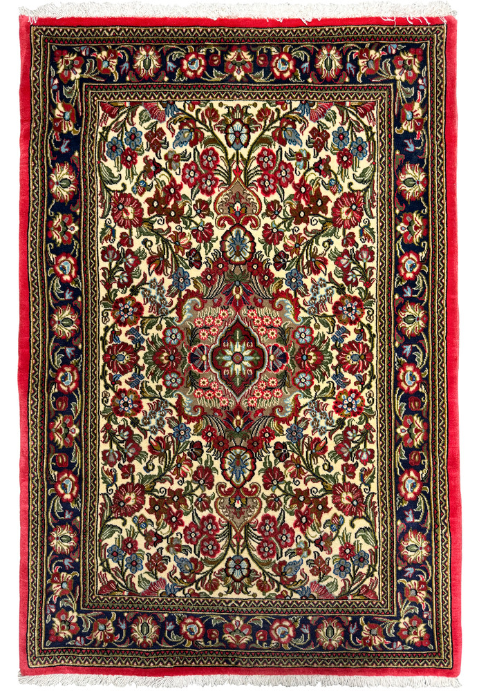 2'8 x 4 Persian Qum Kork rug with intricate floral design 2'8 x 4 Persian Qum Kork rug with intricate floral design