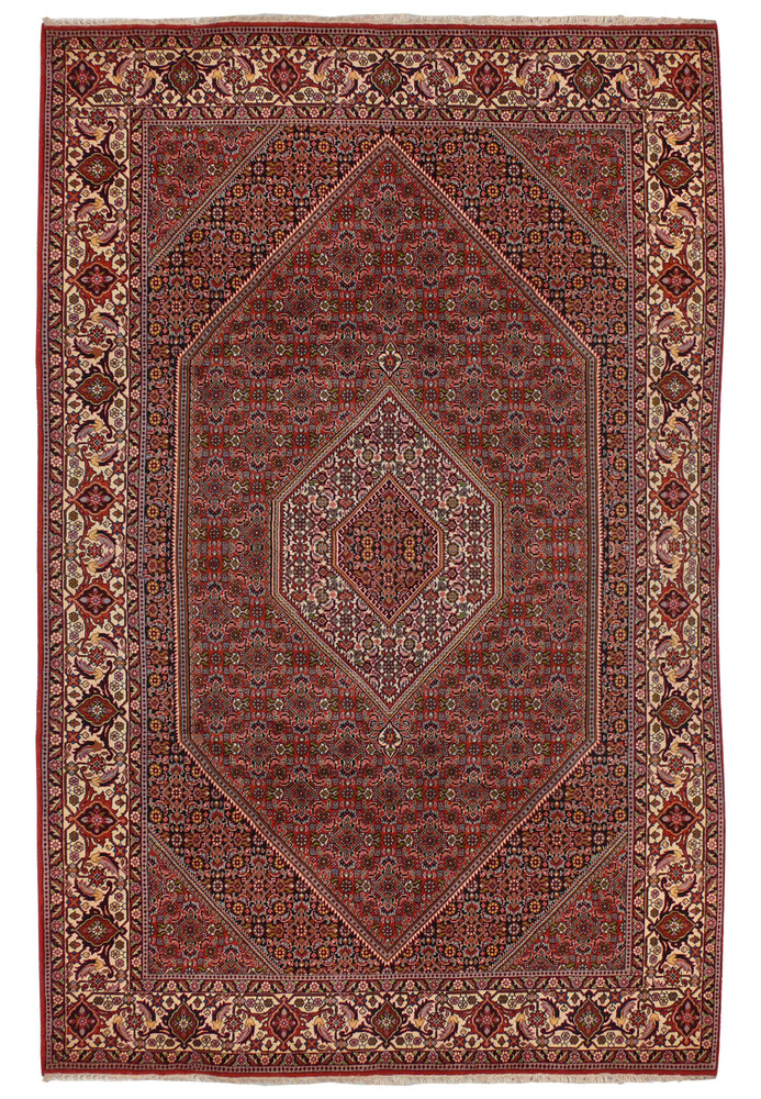 Full view of 6'6 x 10'2 Bijar Persian Rug displaying detailed patterns and motifs Full view of 6'6 x 10'2 Bijar Persian Rug displaying detailed patterns and motifs
