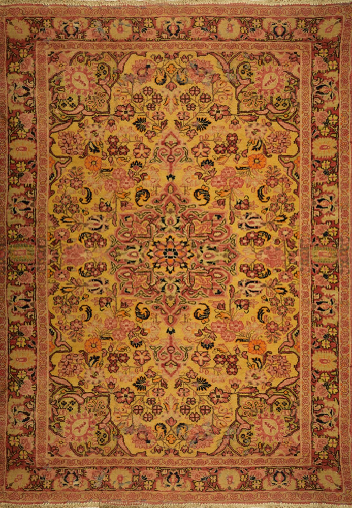 4'5" x 6'7" Antique Persian Sarough Rug 4'5" x 6'7" Antique Persian Sarough Rug