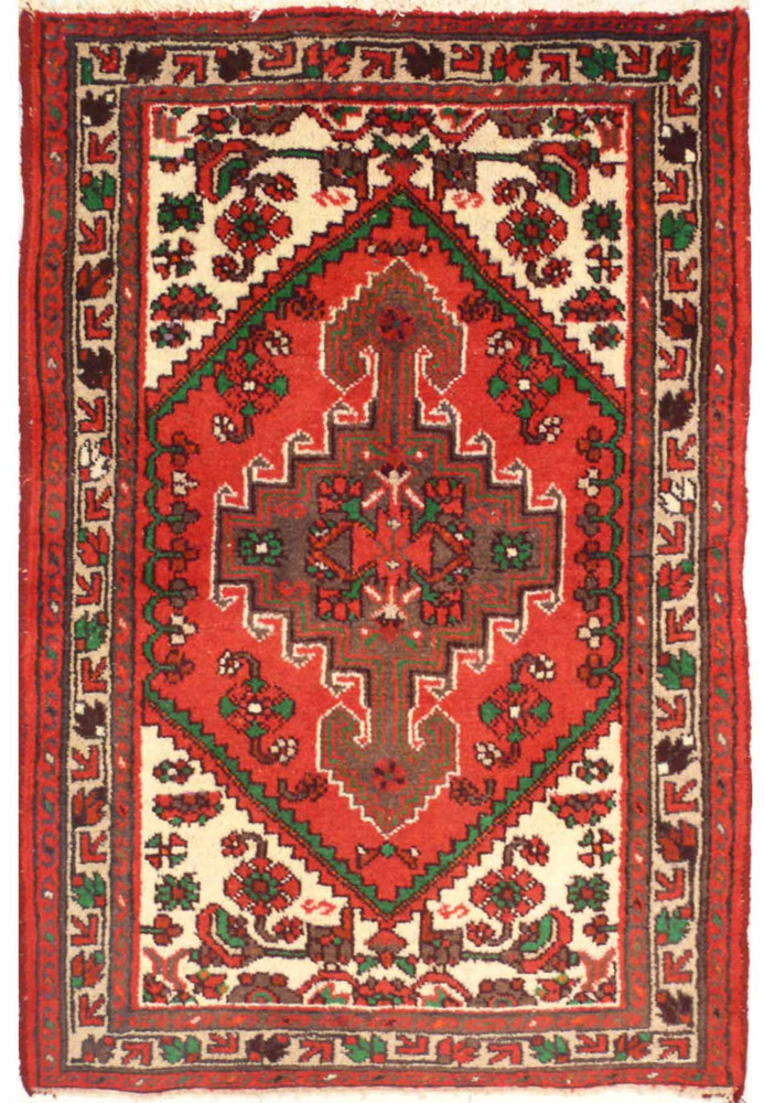 A stunning 3'3" x 4'6" Persian Enjlas rug featuring an intricate geometric pattern in vibrant hues, showcasing the timeless beauty of Persian craftsmanship A stunning 3'3" x 4'6" Persian Enjlas rug featuring an intricate geometric pattern in vibrant hues, showcasing the timeless beauty of Persian craftsmanship