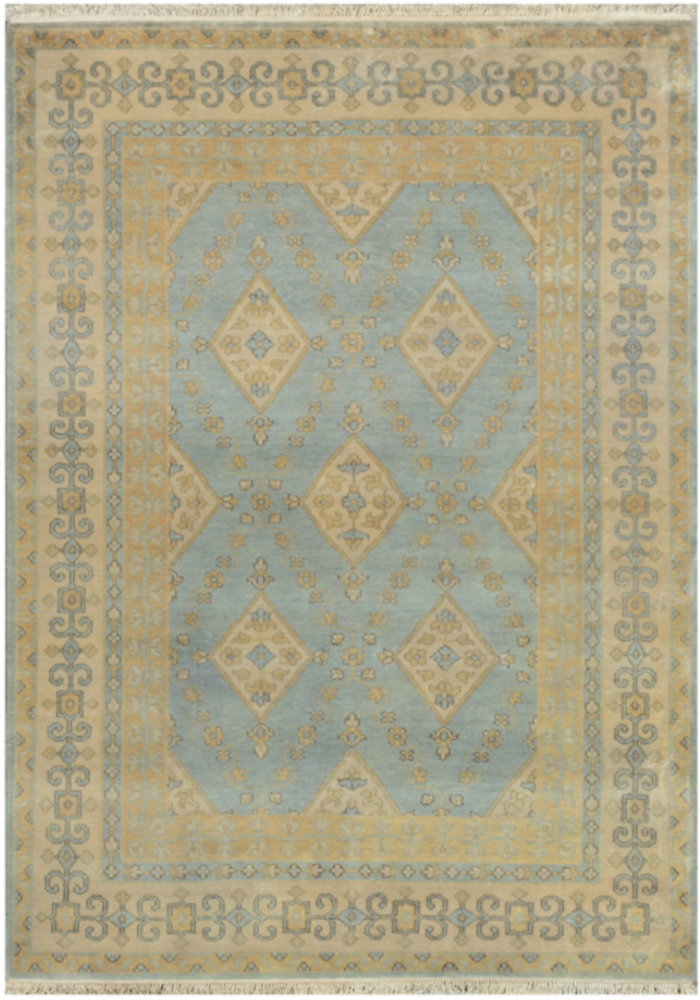 6' x 9' Aqua Blue Handmade Oushak Rug 6' x 9' Aqua Blue Handmade Oushak Rug