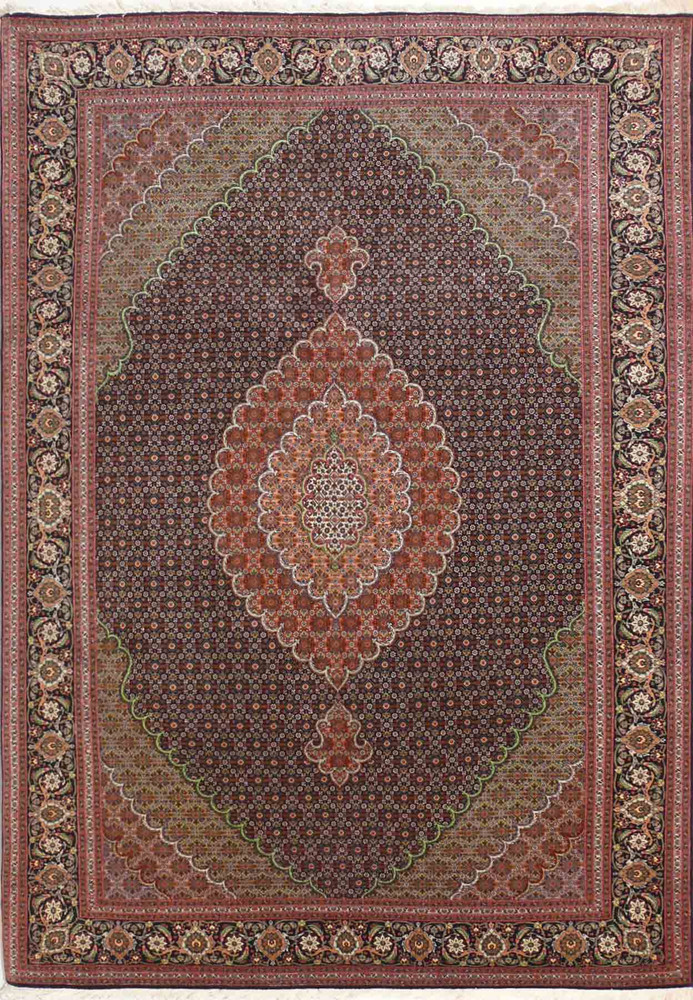 6'6"x 9'8" Persian Tabriz Mahi 50 Raj Wool & Silk Rug 6'6"x 9'8" Persian Tabriz Mahi 50 Raj Wool & Silk Rug