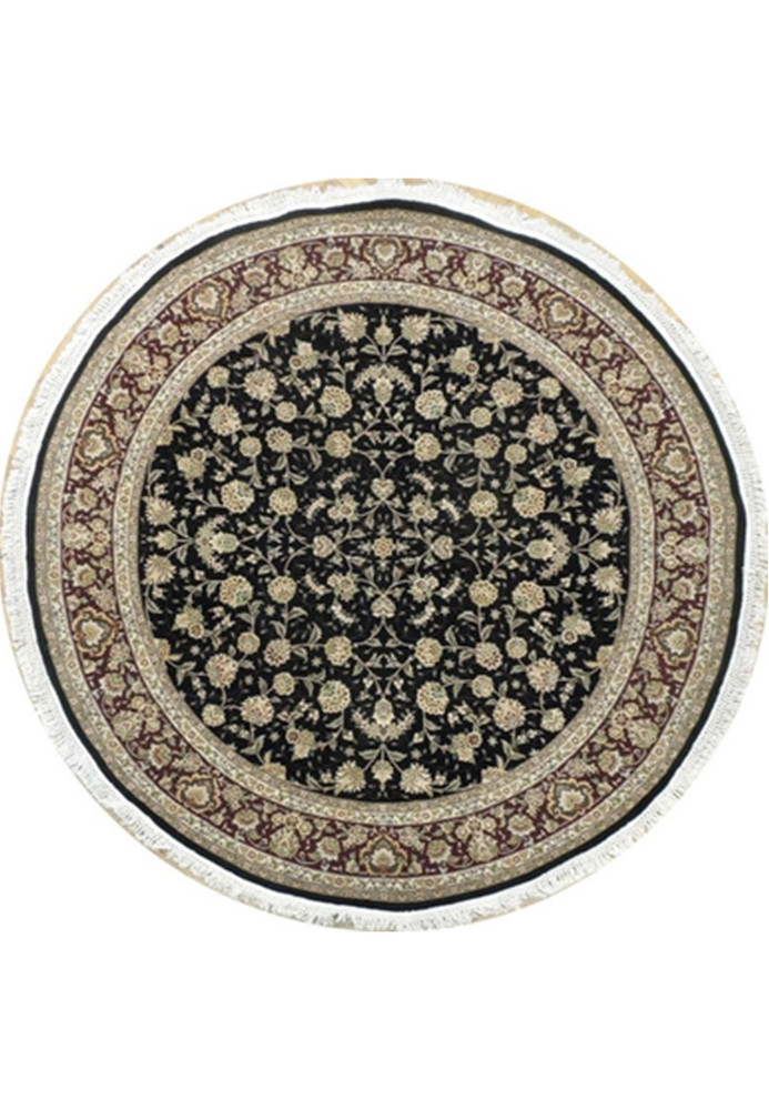 7 x 7 Round Sarough Oriental Rug Wool & Silk 7 x 7 Round Sarough Oriental Rug Wool & Silk