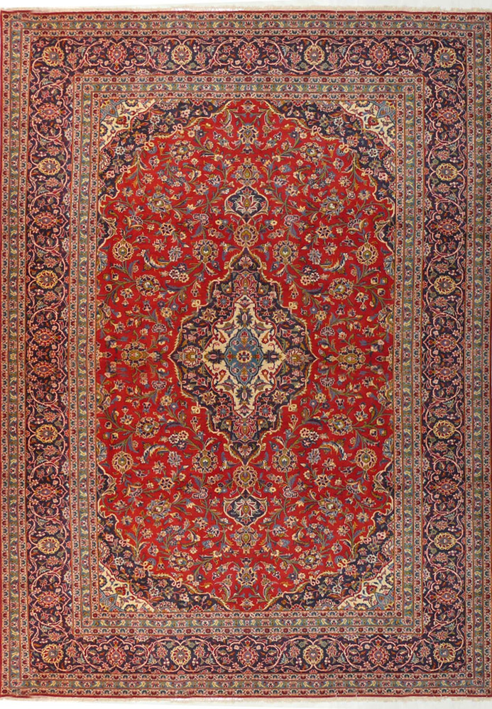 9'5 x 13'3 Persian Kashan Rug 9'5 x 13'3 Persian Kashan Rug