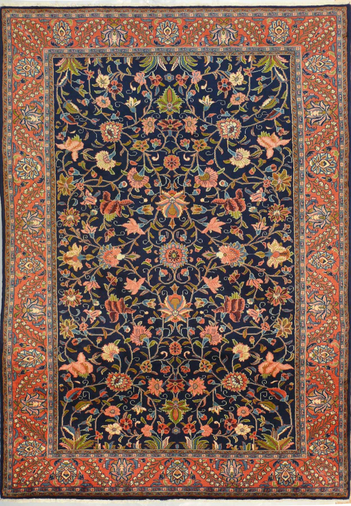 Full view of the 7 x 10 Persian Geometric Farahan rug showcasing its intricate design Full view of the 7 x 10 Persian Geometric Farahan rug showcasing its intricate design