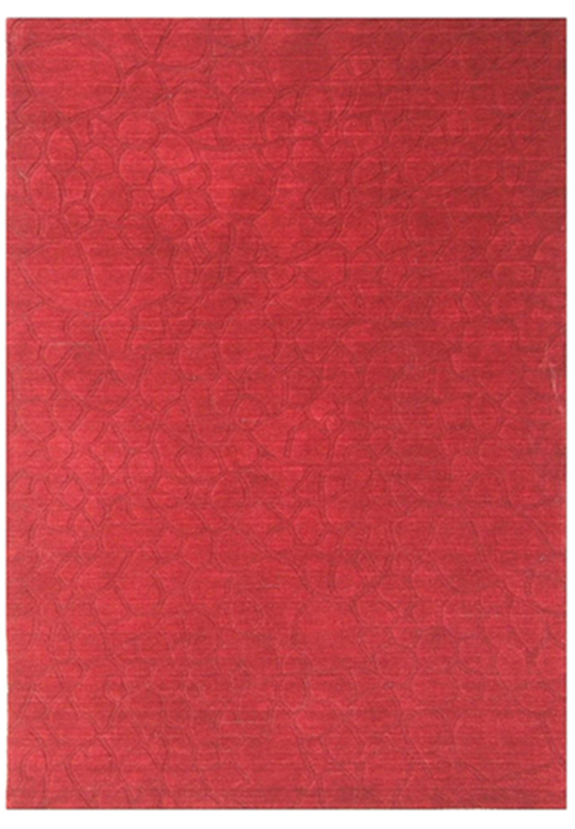 5 x 8 Red Carved Modern Handmade Rug