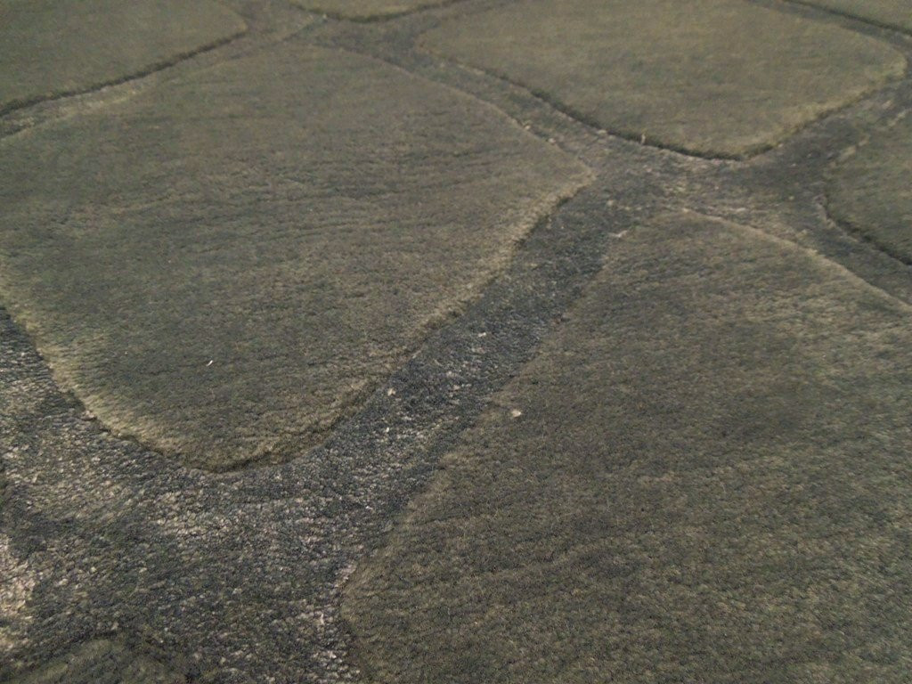 12' x 15' Gray Modern Handmade Pavement Pattern Rug Wool Viscose Soft and Thick
