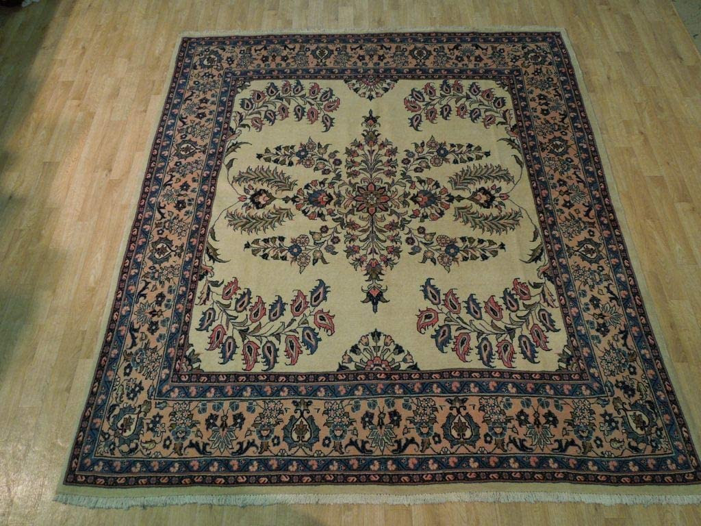 7 x 7'7" Persian Sarough Square-ish Rug