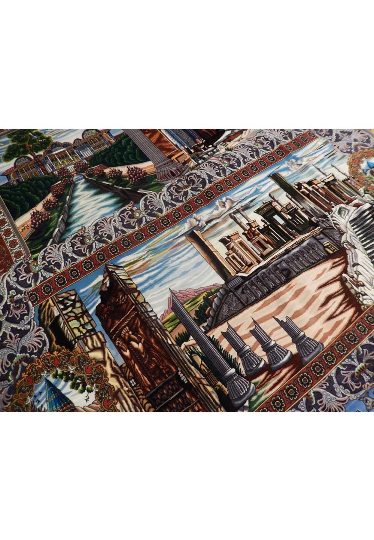 7 x 10 Persian Pictorial Tabriz Wool & Silk Rug | One of a kind