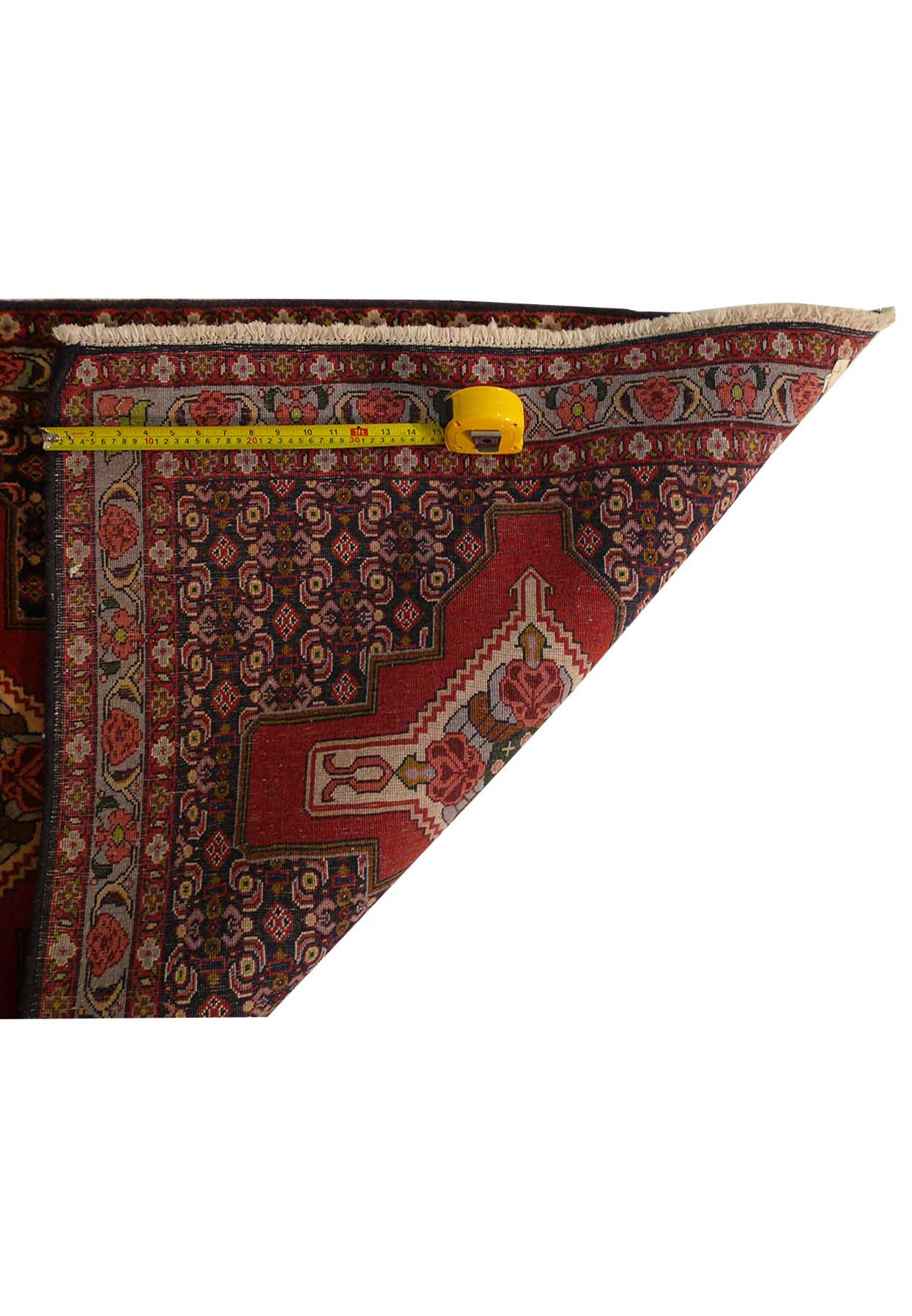 3 x 13 Geometric & Botanical Persian Senneh Runner Rug