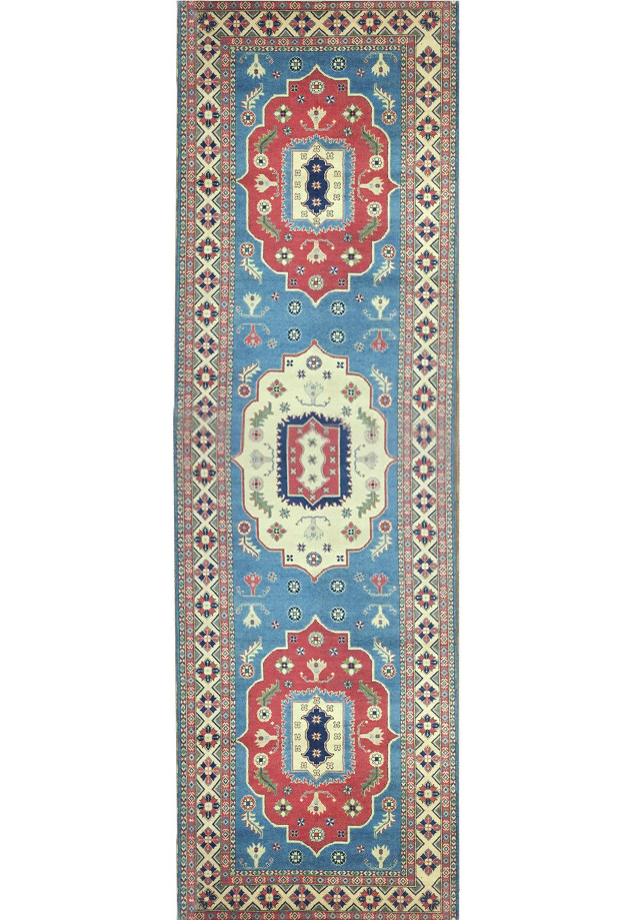 5'8" x 19'3" Caucasian Kazak Runner Rug