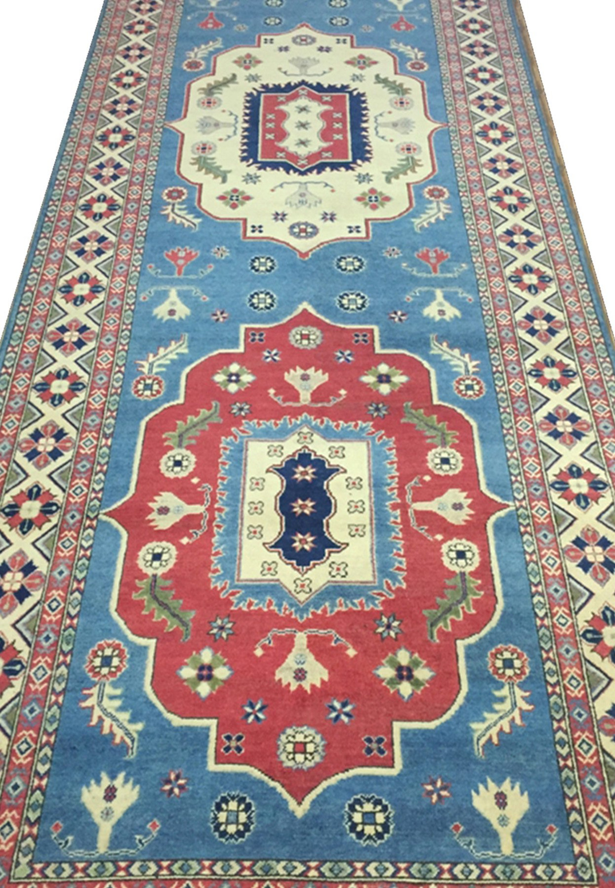 5'8" x 19'3" Caucasian Kazak Runner Rug