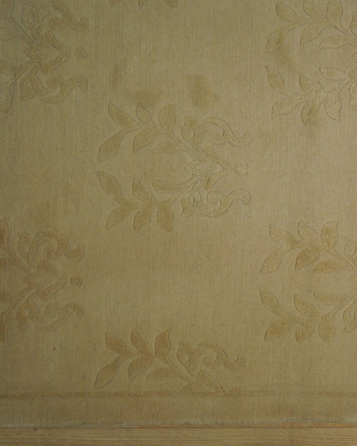 6x9 Wool & Silk Fine Quality Beige Nepalese Hand-Knotted Rug