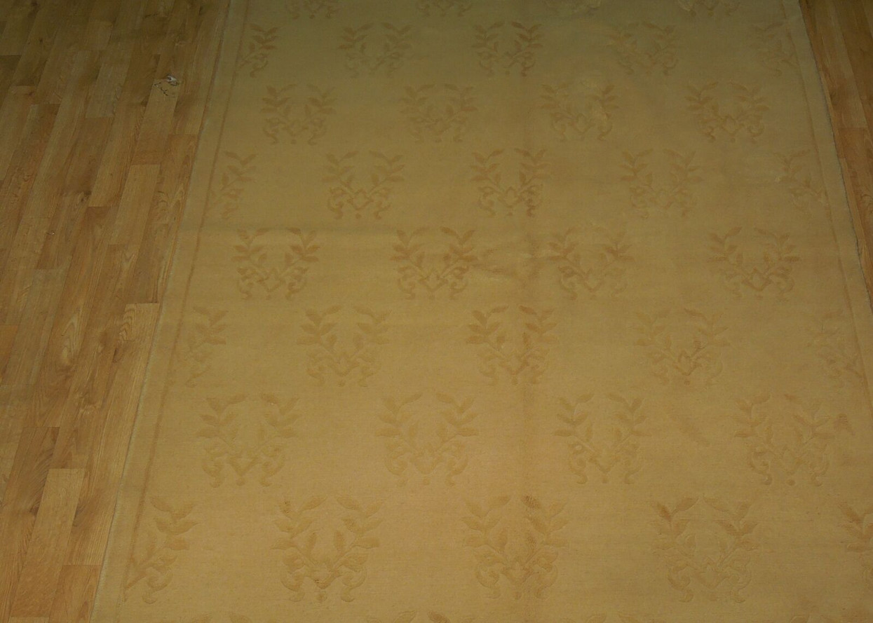 6x9 Wool & Silk Fine Quality Beige Nepalese Hand-Knotted Rug