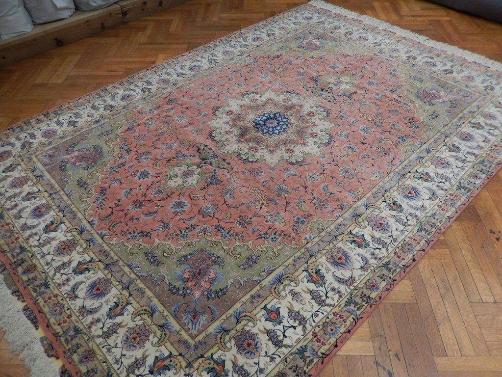 8 x 12 Persian Tabriz 70 Raj Wool & Silk Rug | Signed by Master Weaver