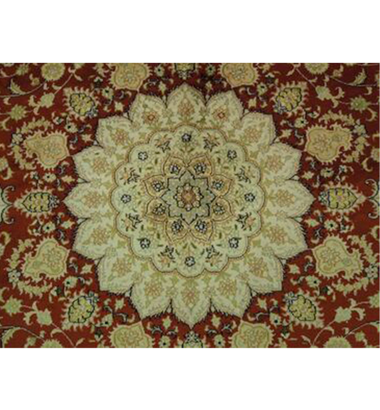 10 x 10 Persian Tabriz Wool & Silk Round Rug