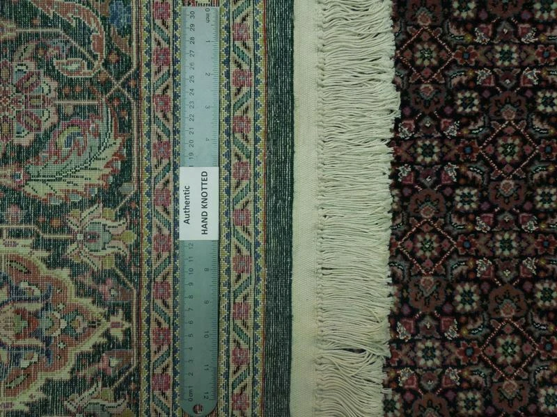 8 x 11 Green Wool & Silk Oriental Classic Mahi Design Rug