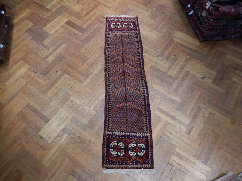 2 x 9 Multi Color Oriental Bokhara Tribal Runner