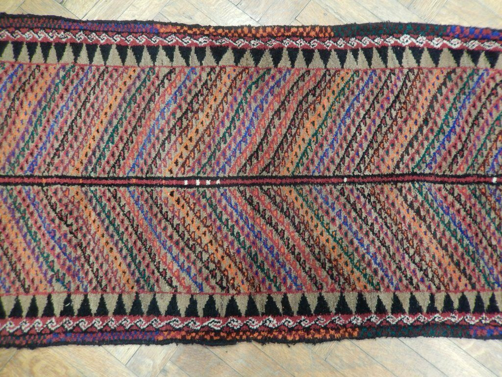 2 x 9 Multi Color Oriental Bokhara Tribal Runner