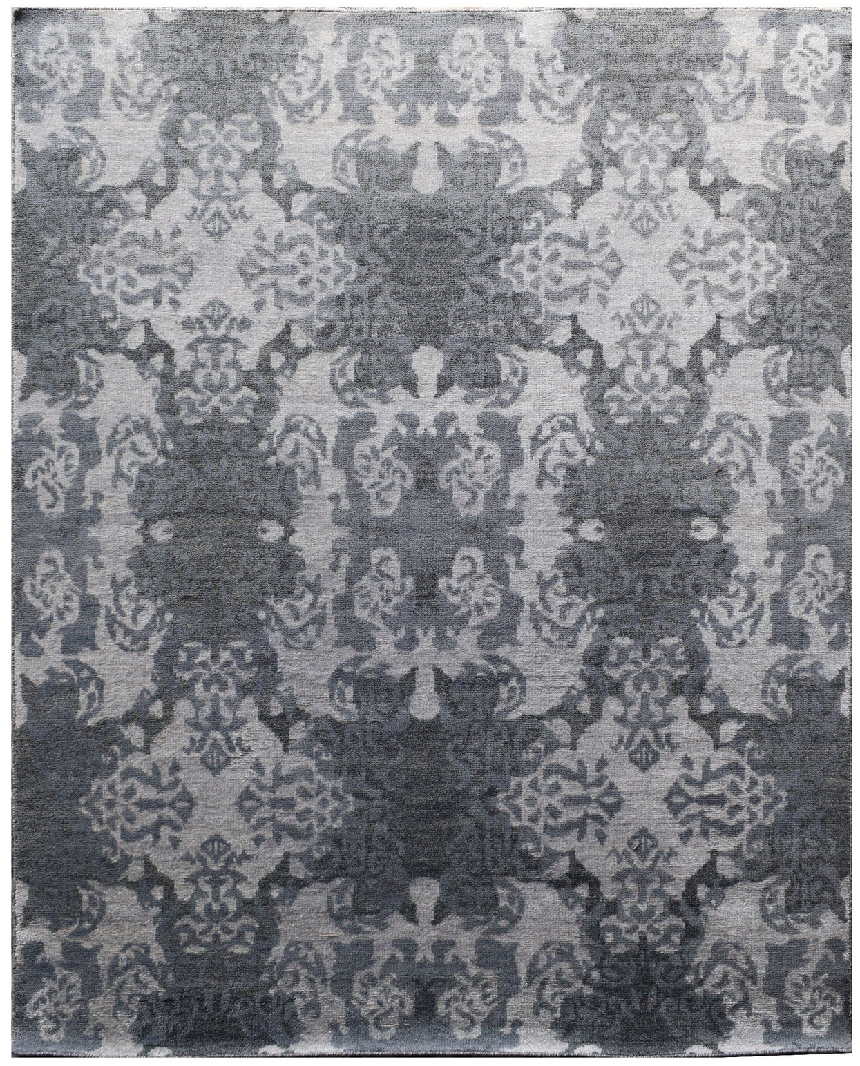 8x10 Gray Modern Handmade Venetian Italian Inspired Design Viscose Rug