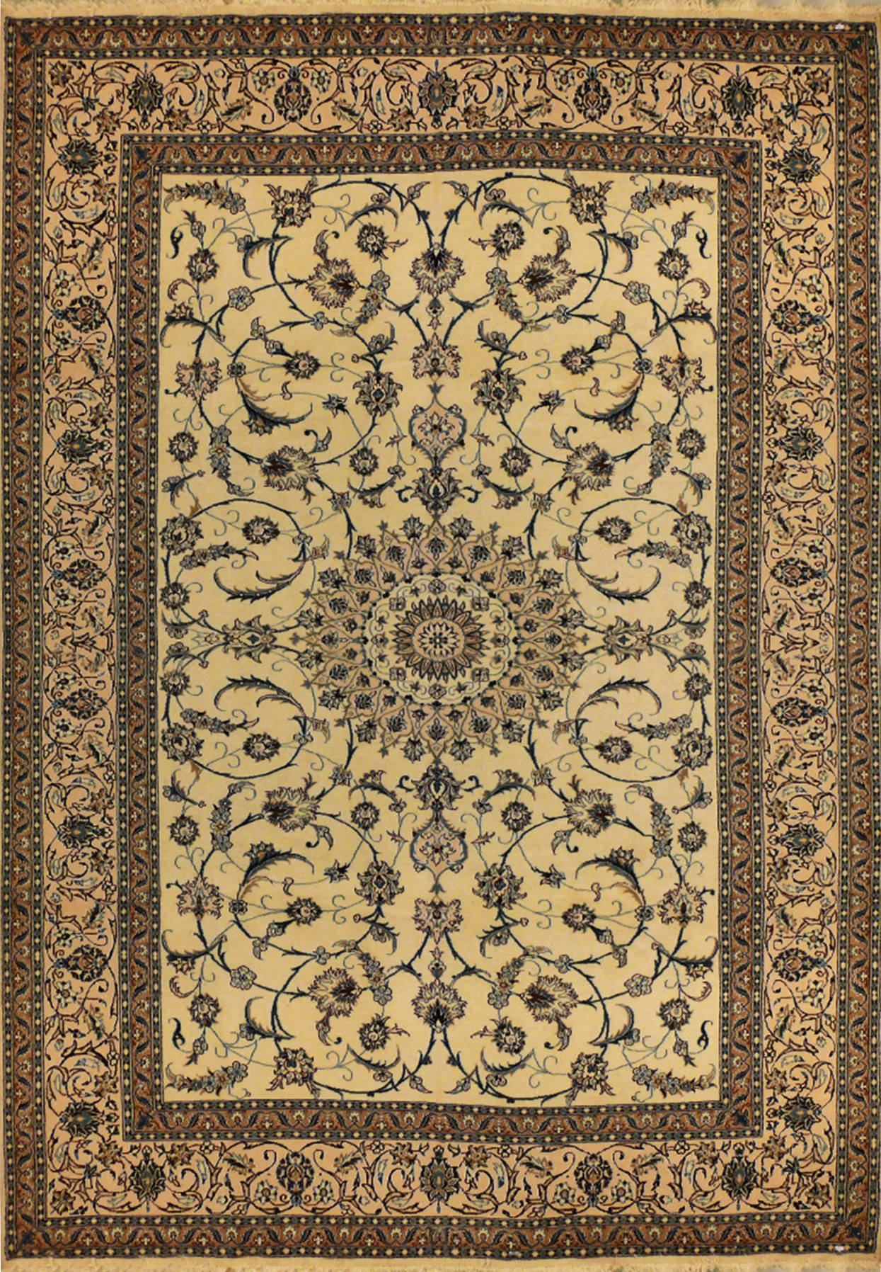 8'2" x 11'3" Persian Nain Dragon Medallion Design Rug