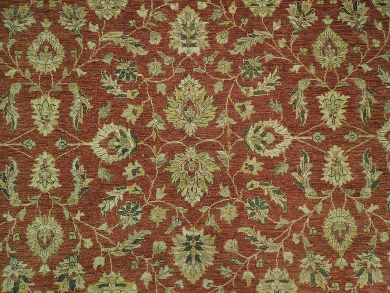 9 x 12 Oushak Rust Orange Antiqued Chobi Peshawar Handmade Rug
