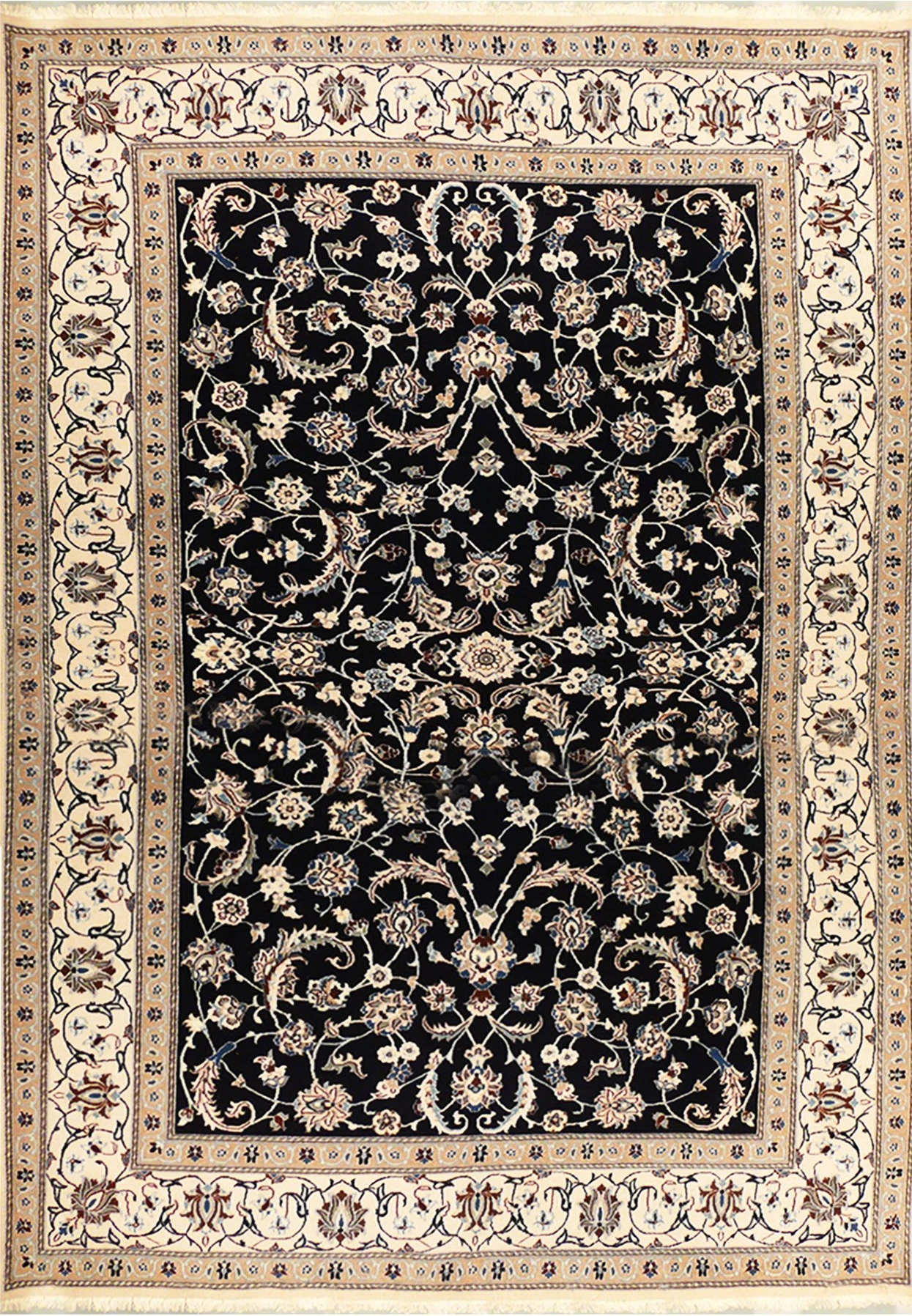 Full view of the luxurious 8'1 x 11'3 Persian Nain rug