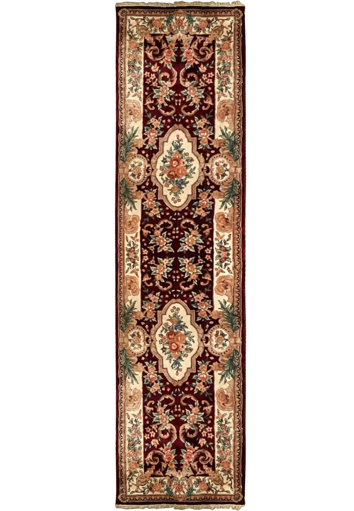 2'6 x 10 Oriental Sino 160 Wool & Silk Runner Rug