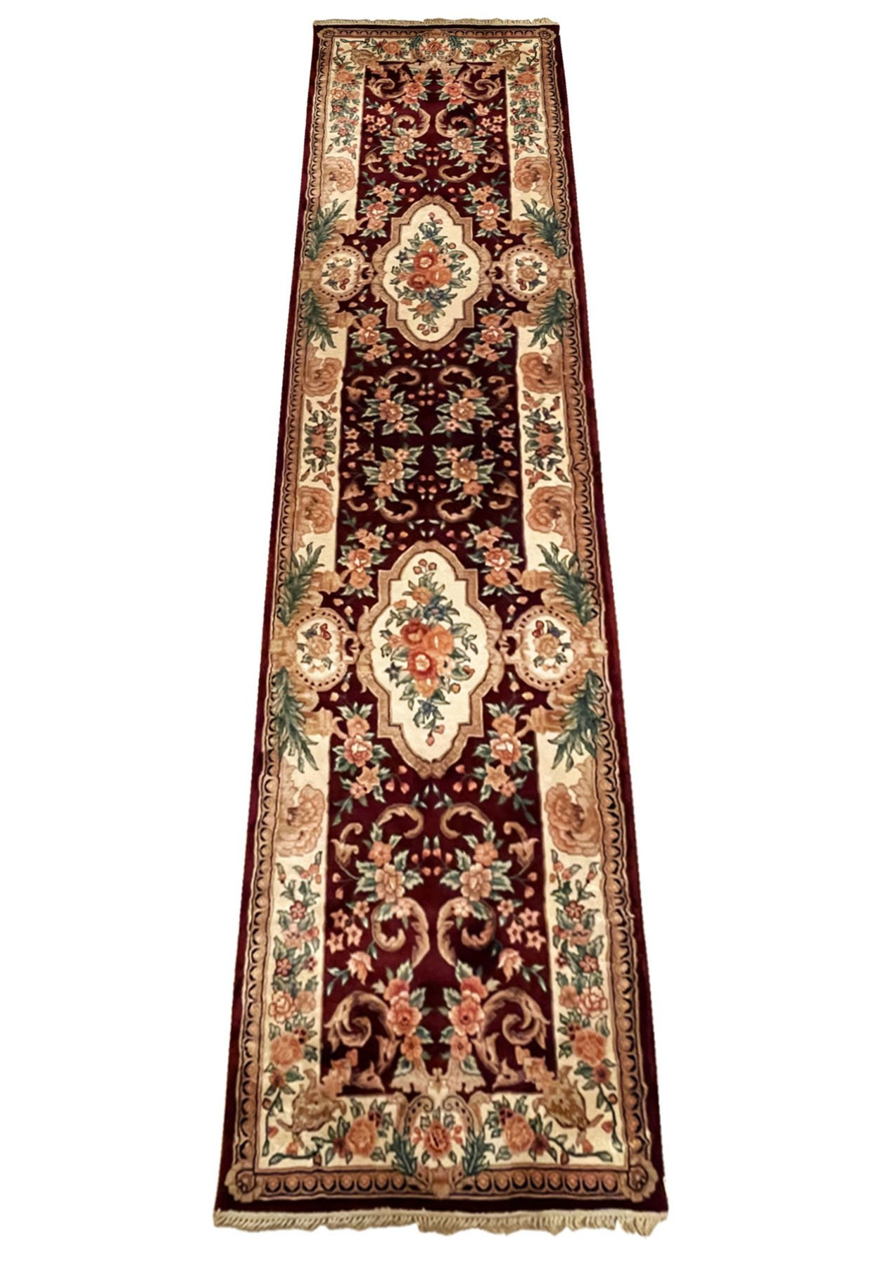 2'6 x 10 Oriental Sino 160 Wool & Silk Runner Rug