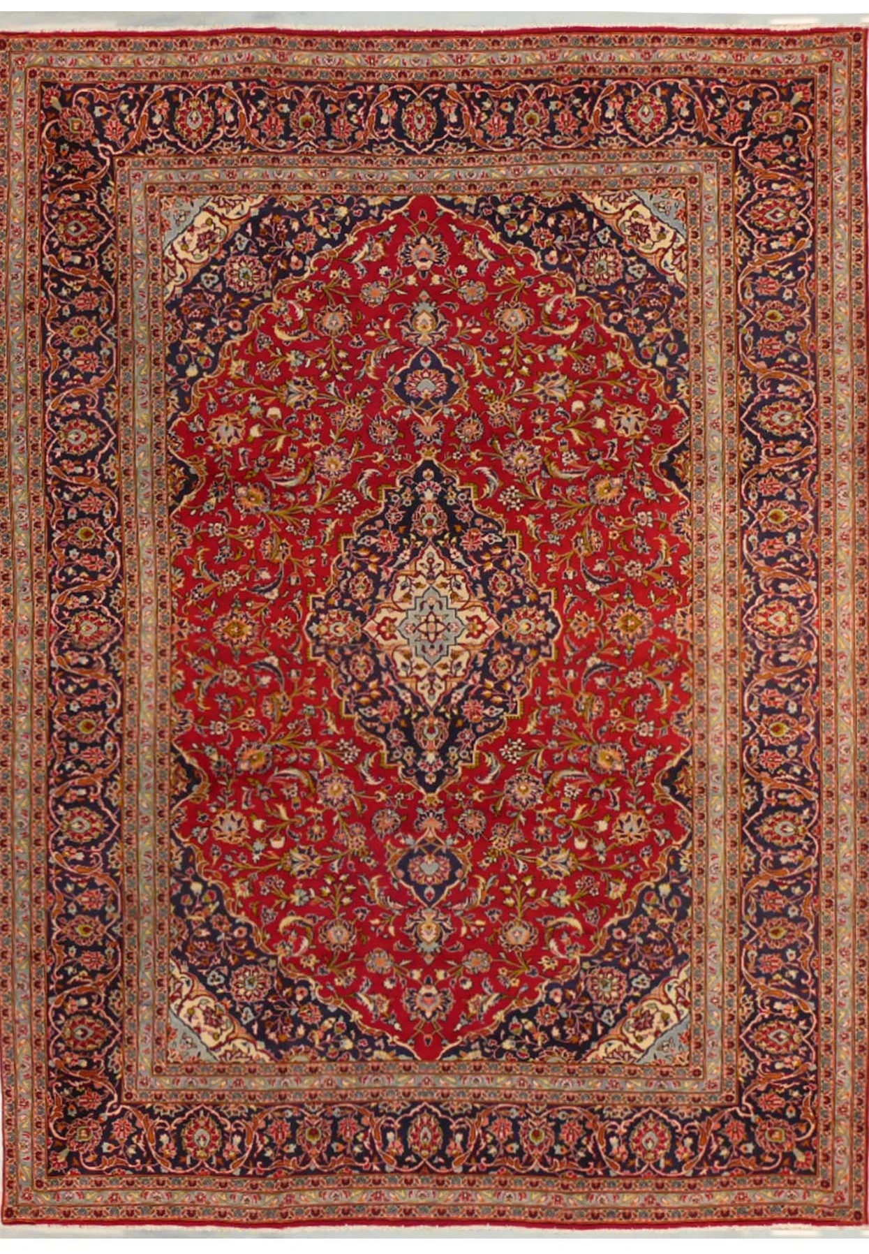 9'8 x 13'3 Persian Kashan Rug 1