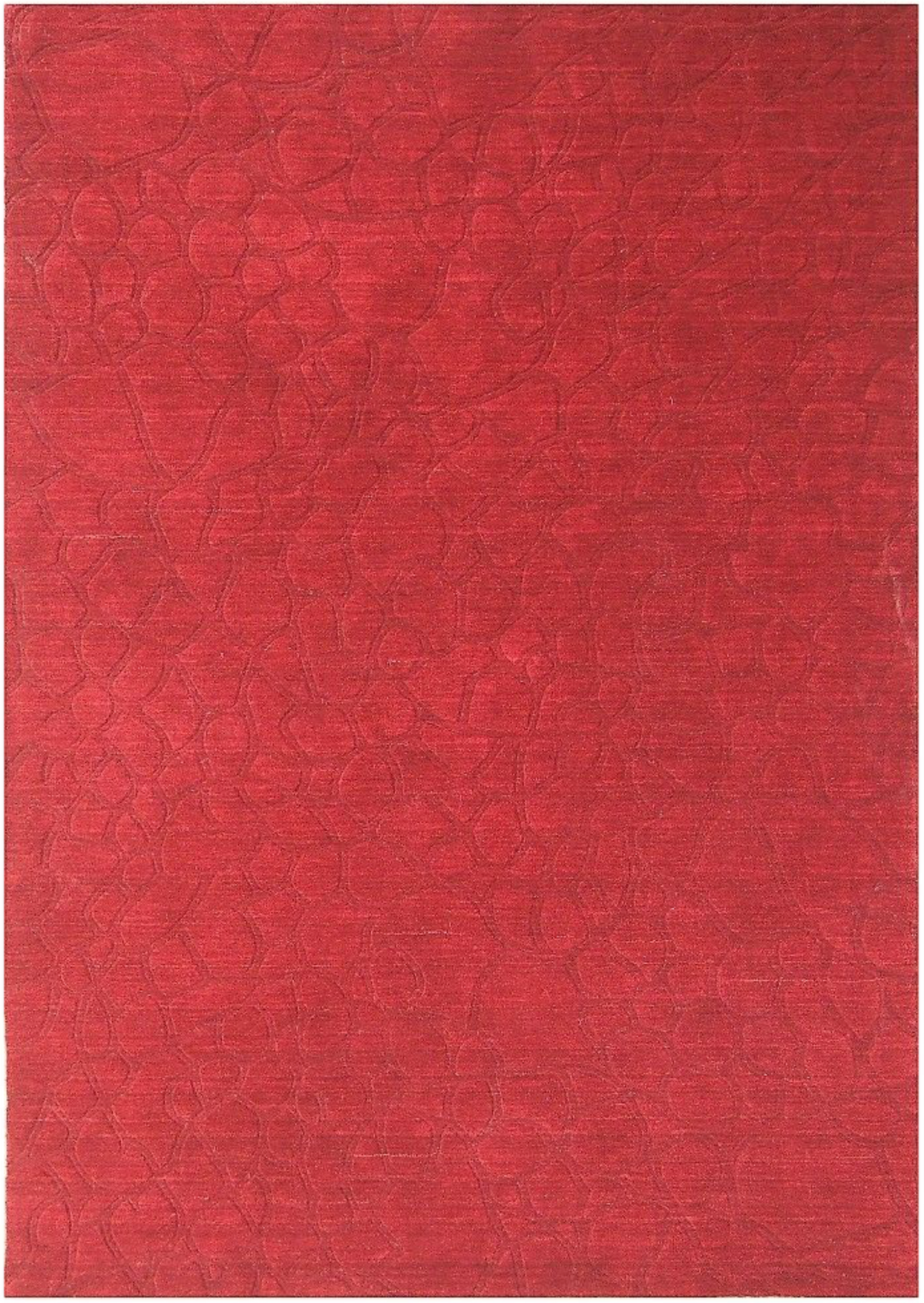 5 x 8 Red Carved Modern Handmade Rug