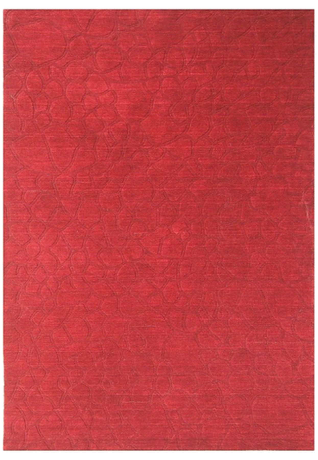5 x 8 Red Carved Modern Handmade Rug